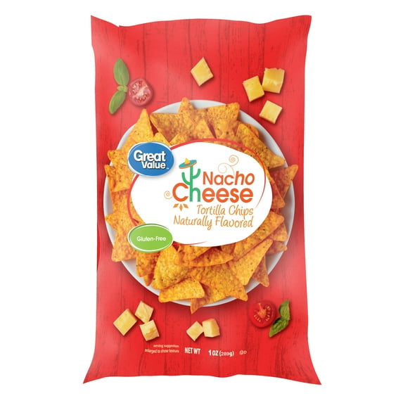 Great Value Nacho Cheese Flavor Chips, 1 oz Bag