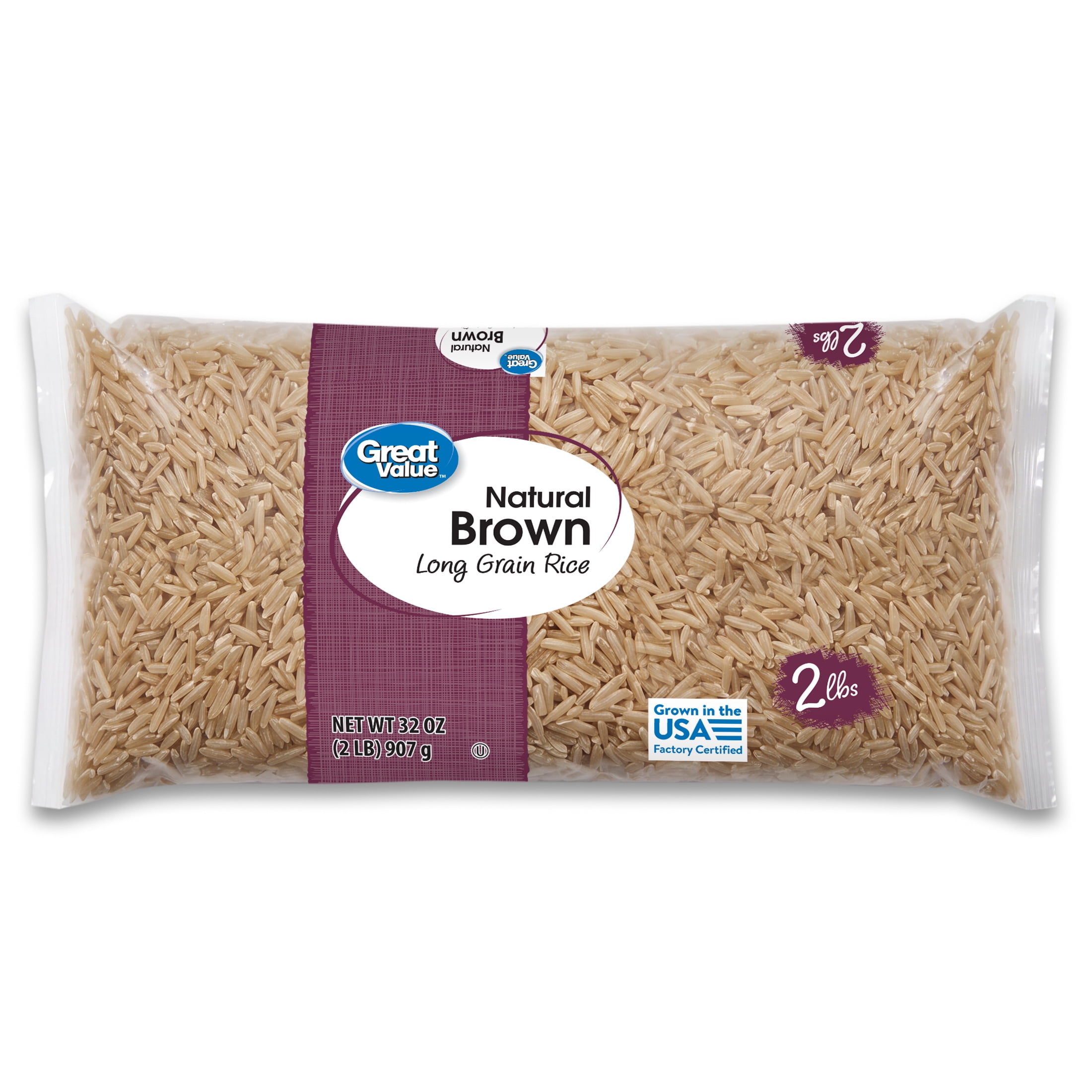 Great Value Natural Brown Long Grain Rice, 32 oz