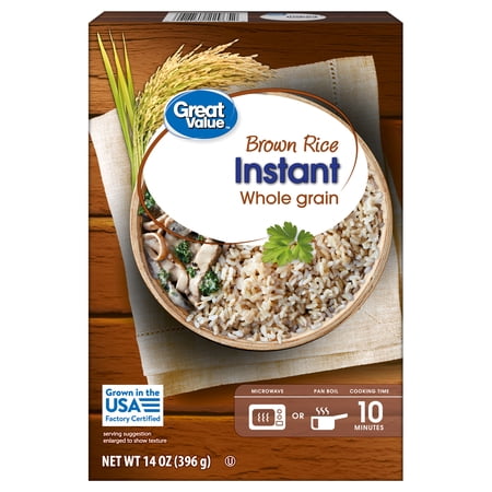 Great Value Brown Rice Instant, 14 oz