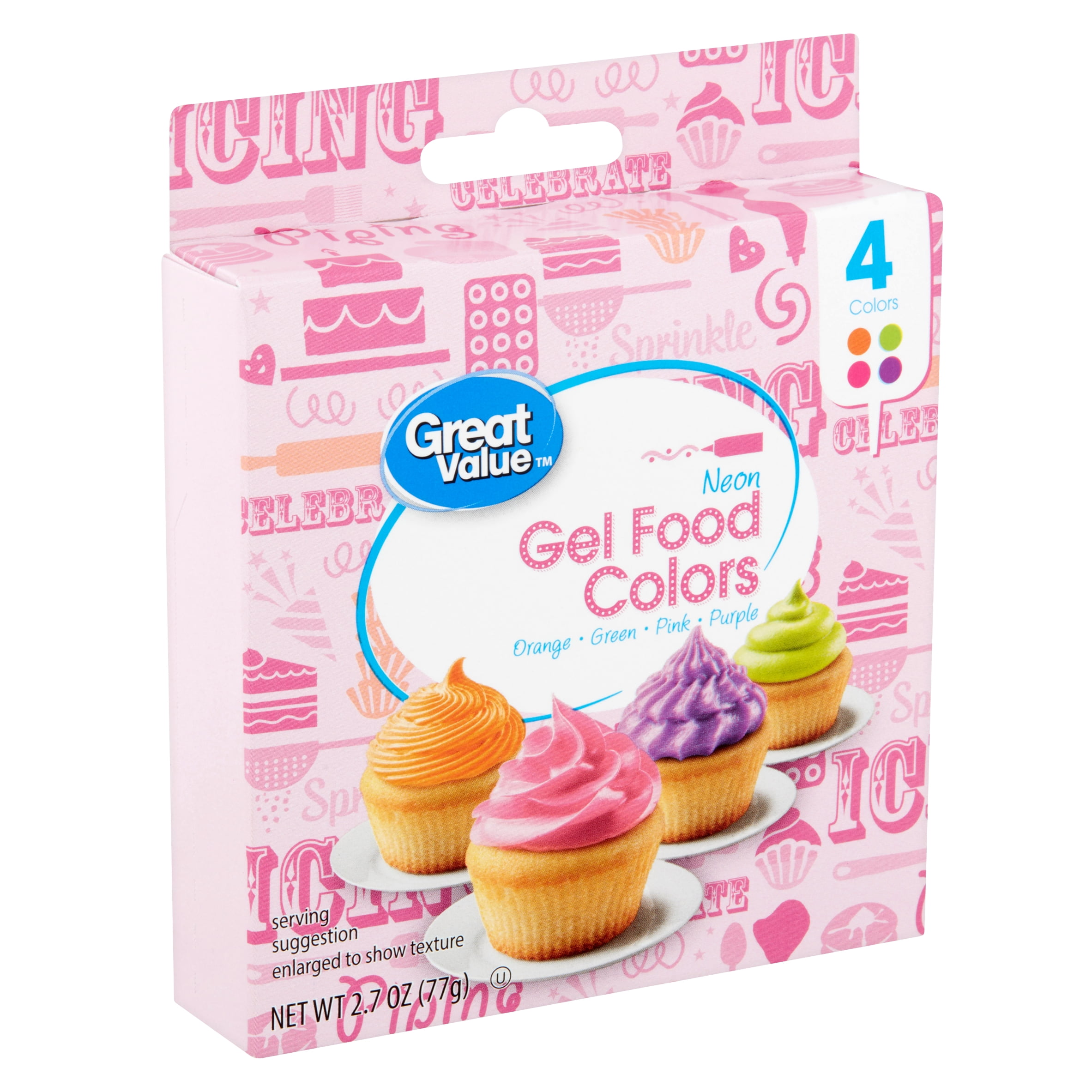 Great Value Neon Gel Food Multicolor, 2.7 oz