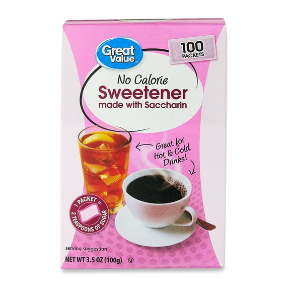 Great Value No Calorie Sweetener, 100 Count