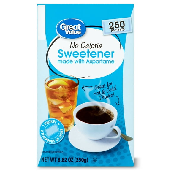 Great Value No Calorie Sweetener, 8.82 oz, 250 Count