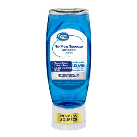 Great Value No Mess Dish Liquid, Original Scent, 14.7 fl oz