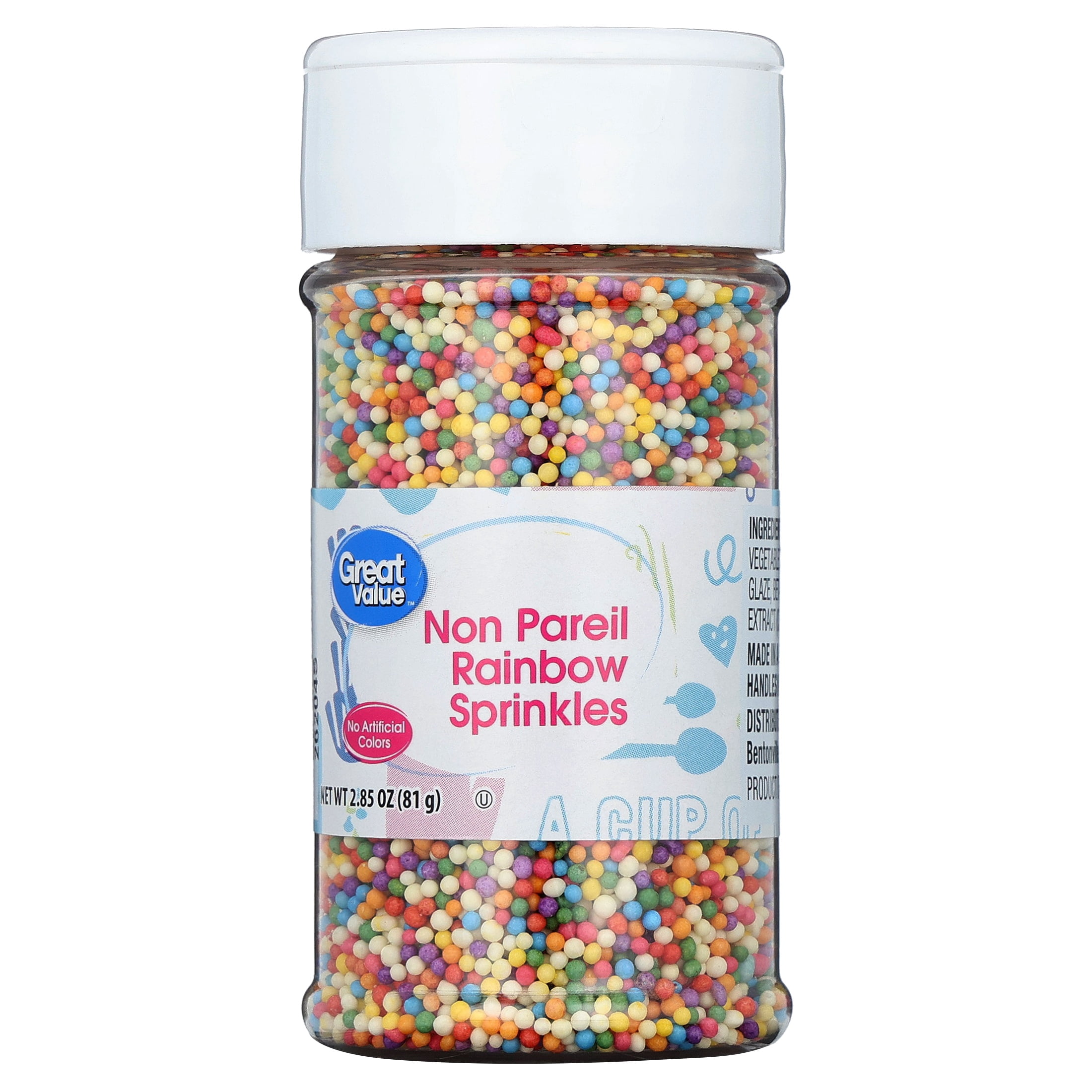 Great Value Non Pareil Rainbow Decorating Sprinkles, 3.15 oz
