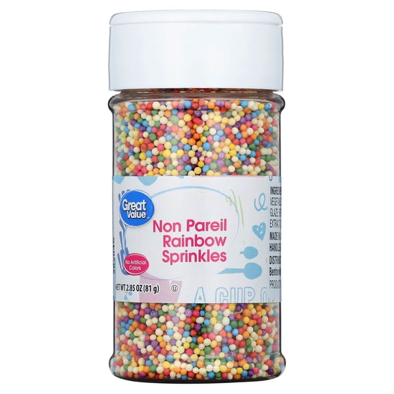 Great Value Non Pareil Rainbow Decorating Sprinkles, 3.15 oz