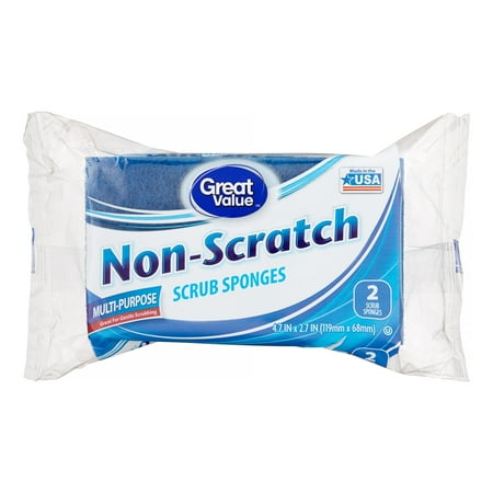 Great Value Non-Scratch Scrub Sponges, 2 Count