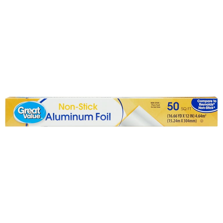 Great Value Non-Stick Aluminum Foil, 50 sq ft