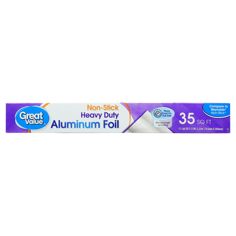 Heavy Duty Aluminum Foil, Nonstick (12in X 35ft) Our Family, Food Wraps