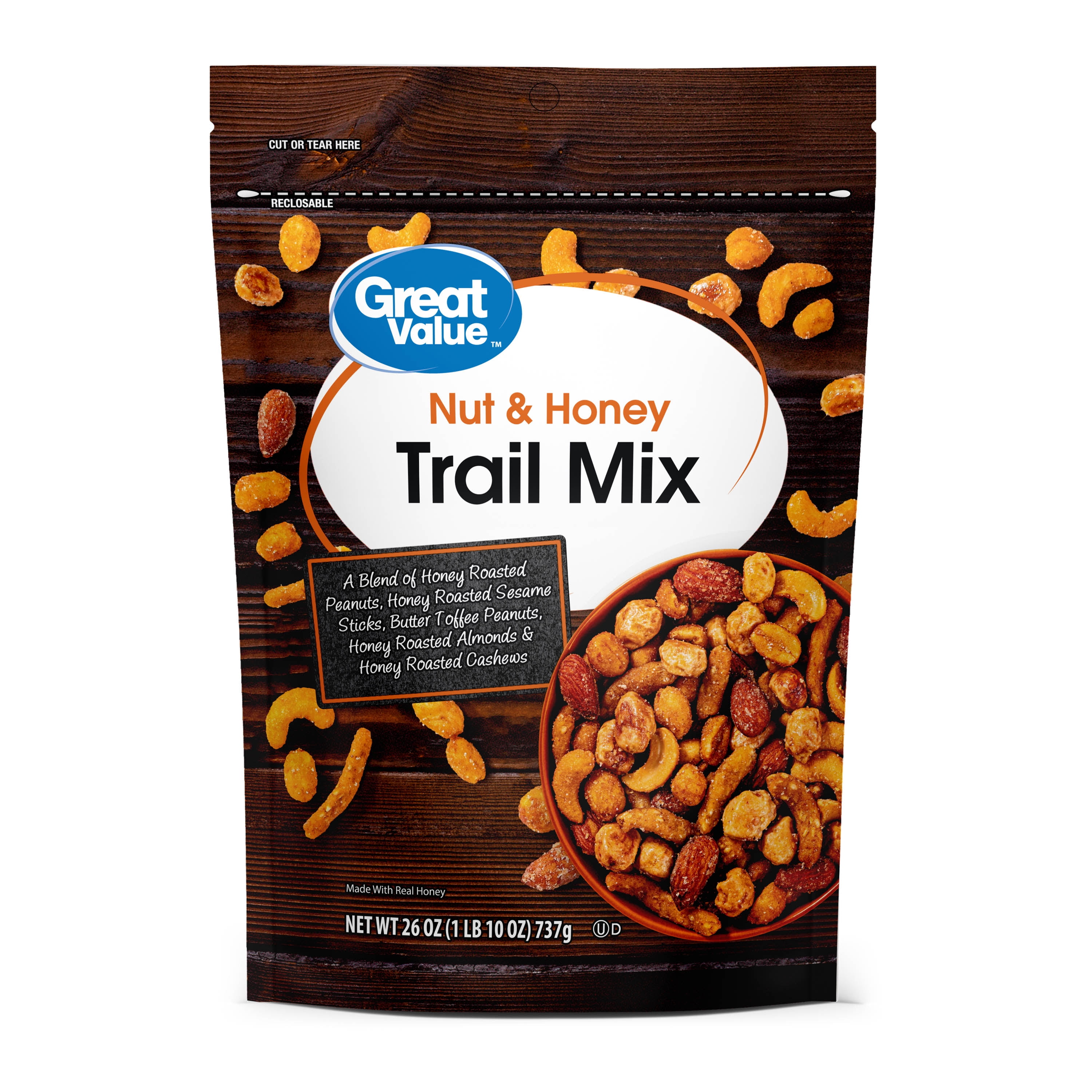 Great Value Nut & Honey Trail Mix, 26 oz 