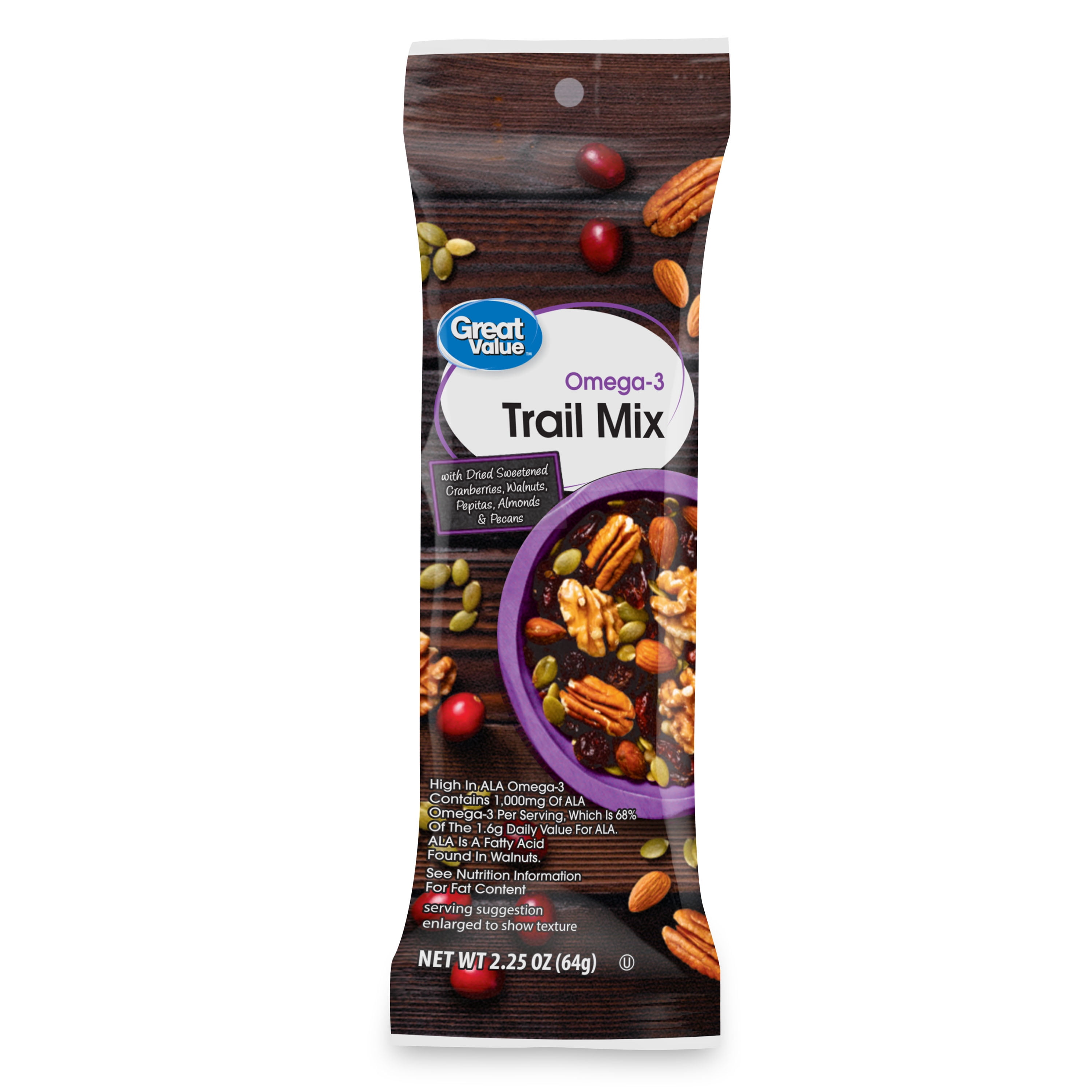 Great Value Omega-3 Trail Mix, 2.25 oz
