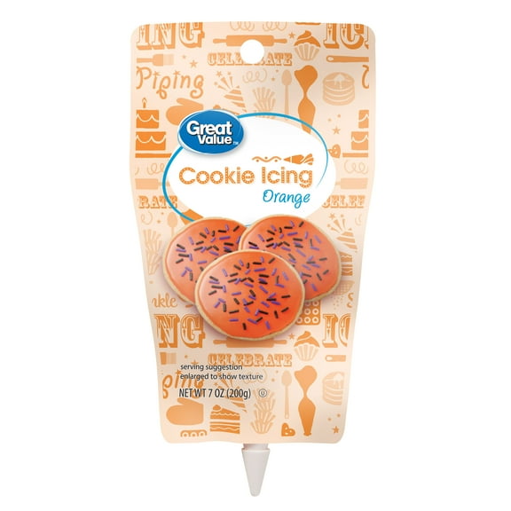 Great Value Cookie Icing, Orange, 7 Ounce