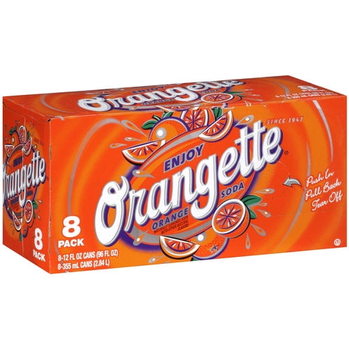 Great Value Orangette Orange Soft Drink, 12 Fl. Oz., 8 Count