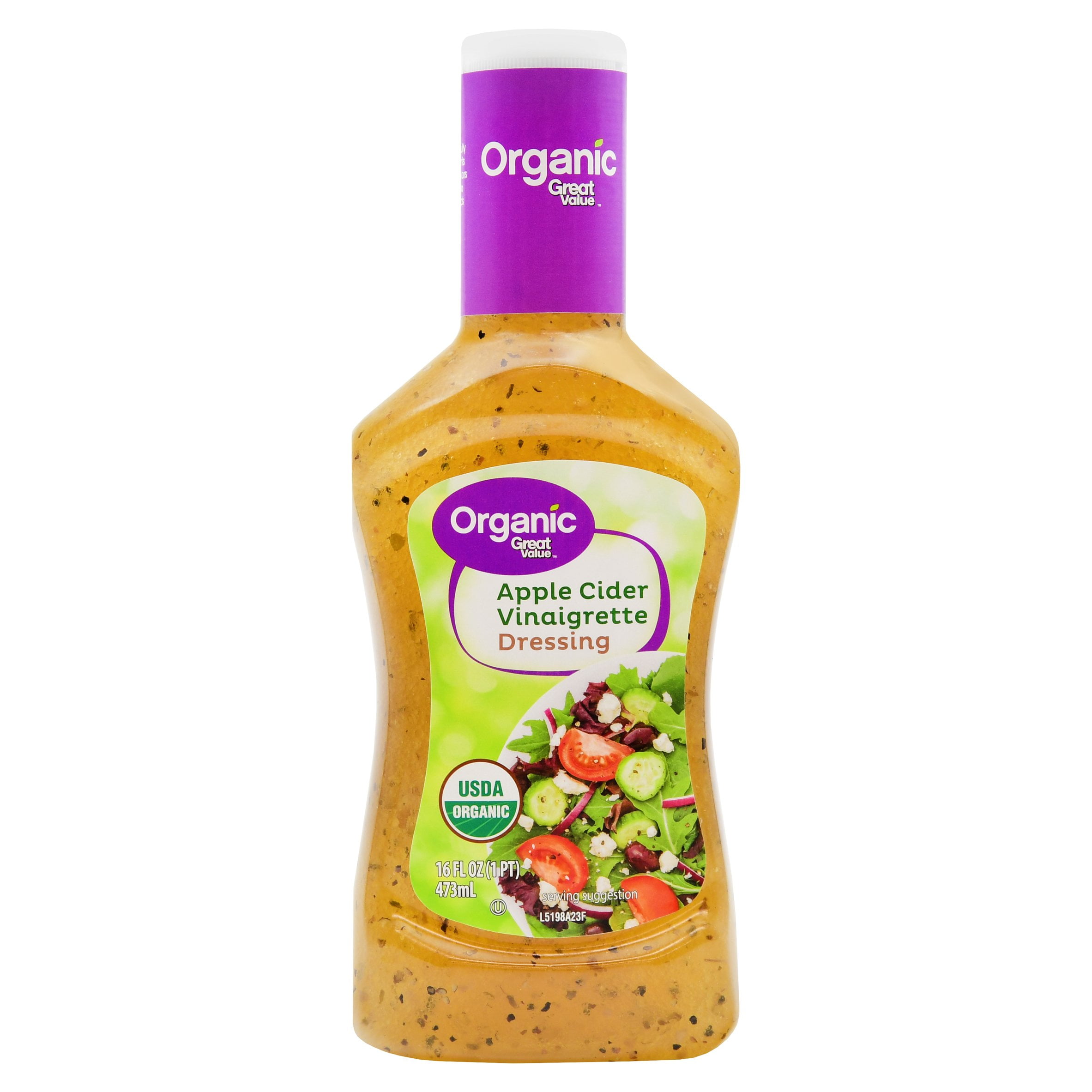 Great Value Organic Apple Cider Vinaigrette Dressing, 16 fl oz
