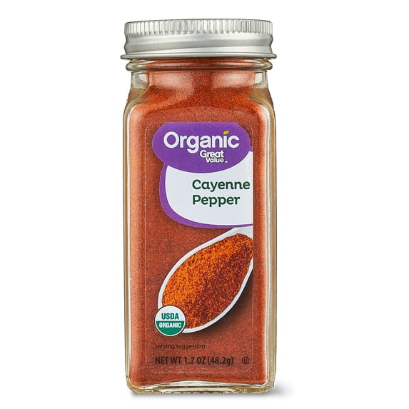 Great Value Organic Ground Cayenne Pepper in Glass Jar, 1.7 oz