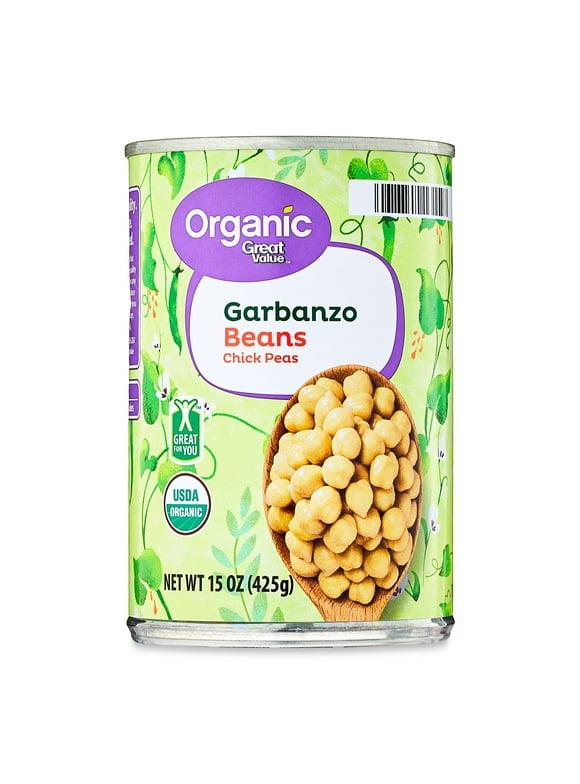 Great Value Organic Chick Pea Garbanzo Beans, 15 oz Can
