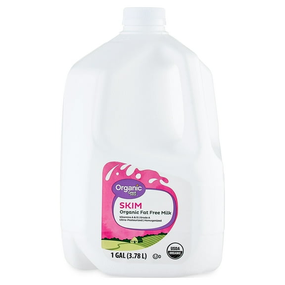 Great Value Organic Fat-Free Milk, Gallon, 128 fl oz
