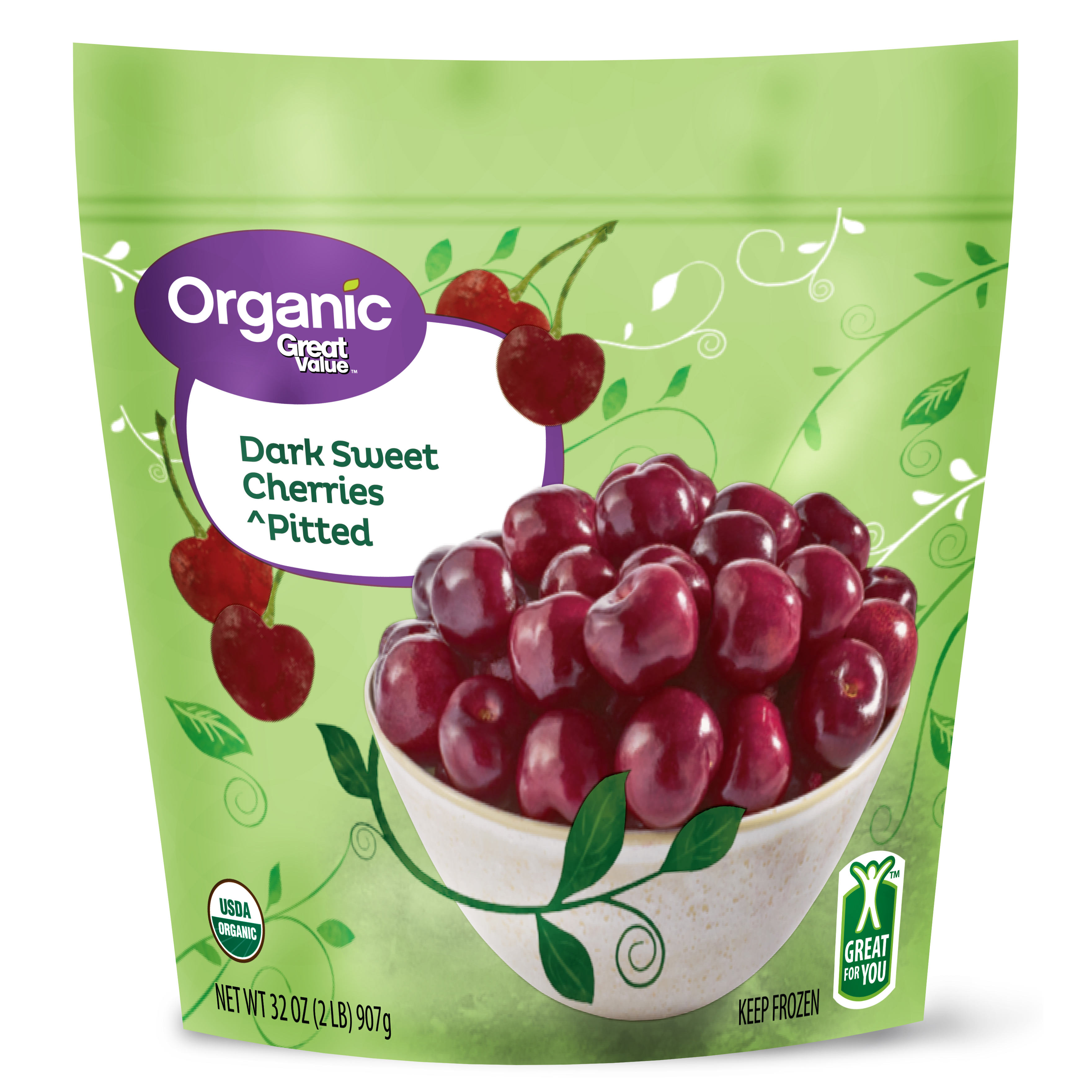 Great Value Organic Frozen Dark Sweet Cherries Pitted, 32 oz - image 1 of 9