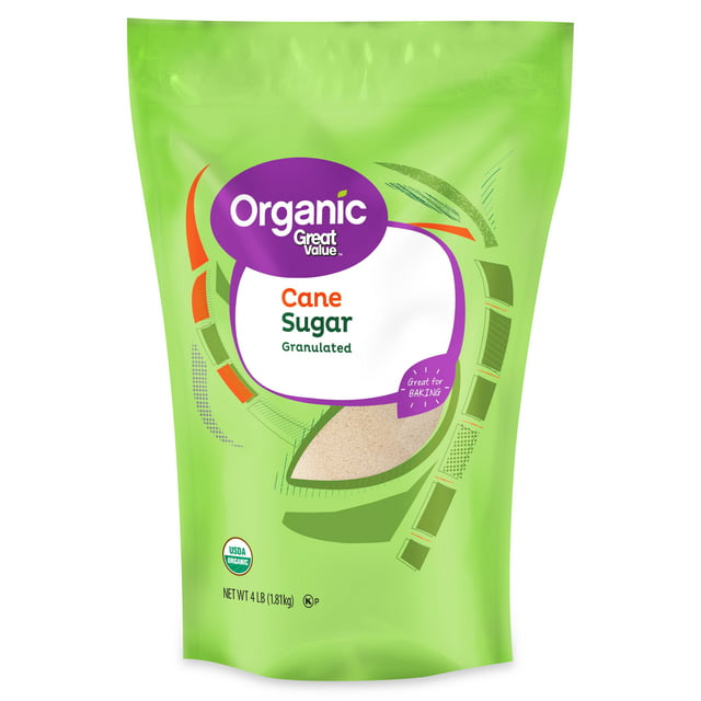 Great Value Organic Granulated Cane Sugar, 4 lbs
