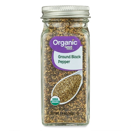 Great Value Organic Ground Black Pepper, 1.9 oz