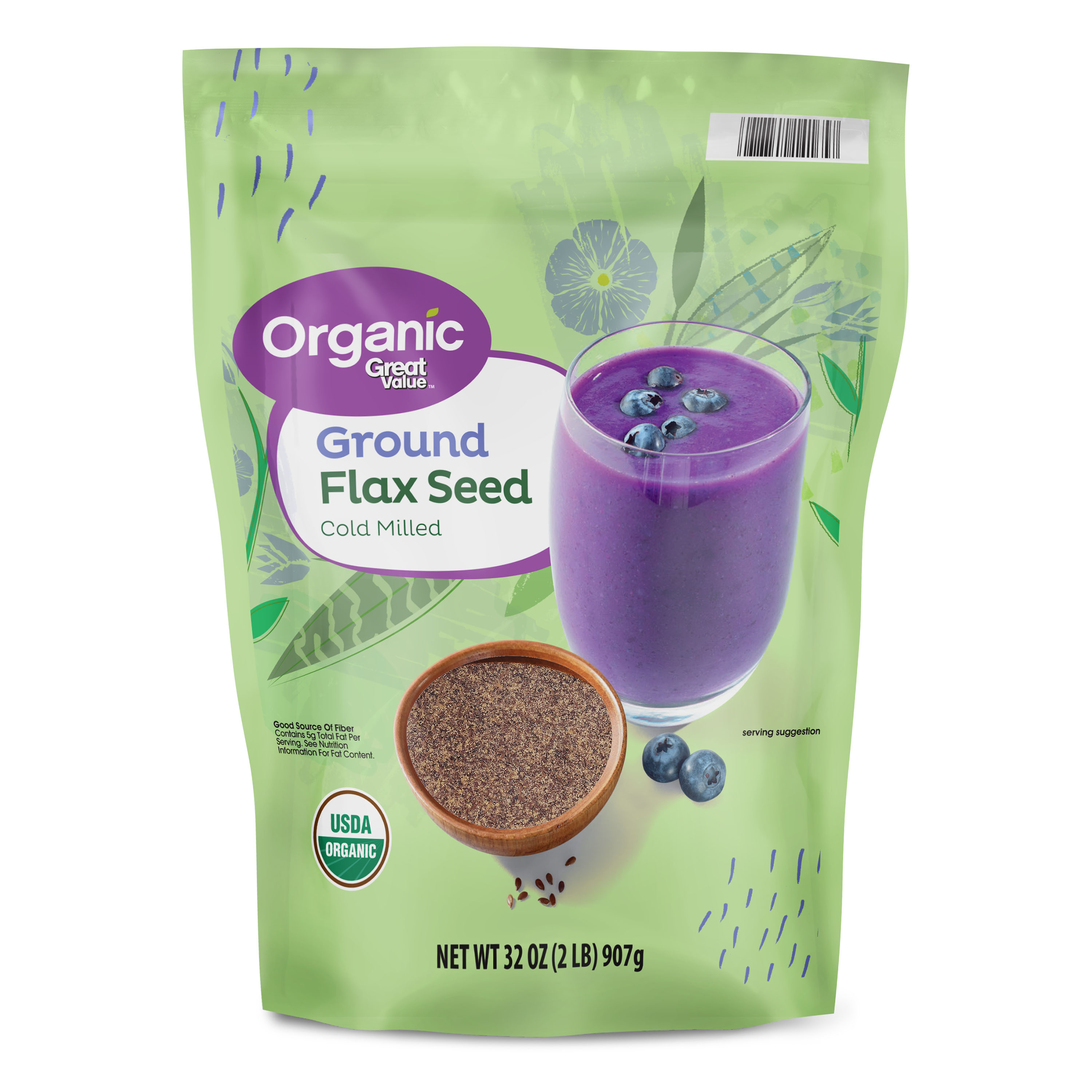 Great Value Organic Ground Flax Seed, 32 oz - image 1 of 7