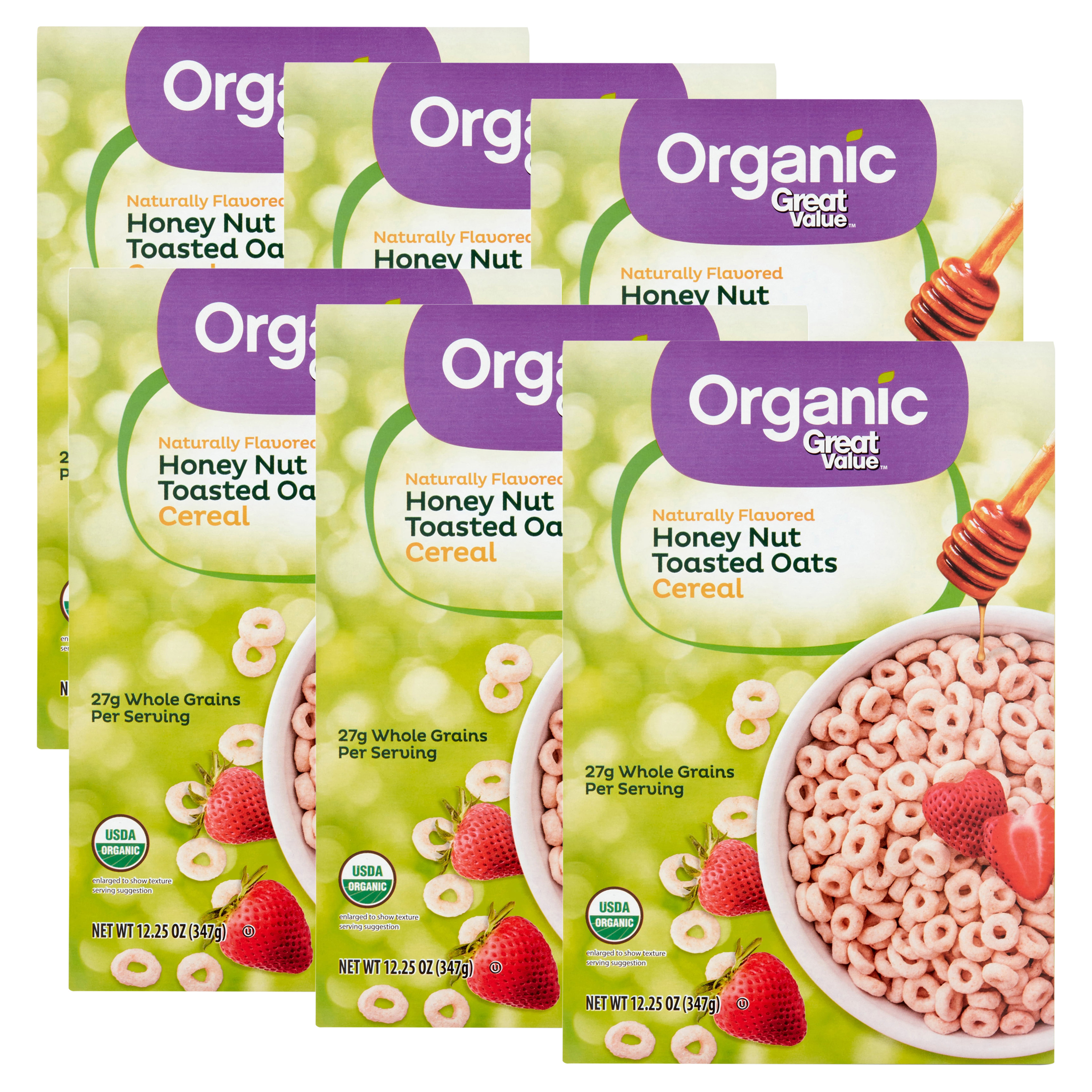 (6 pack) Great Value Organic Honey Nut Os Breakfast Cereal 12 25 oz (6 pack) Great Value Organic Honey Nut Os Breakfast Cereal 12 25 oz