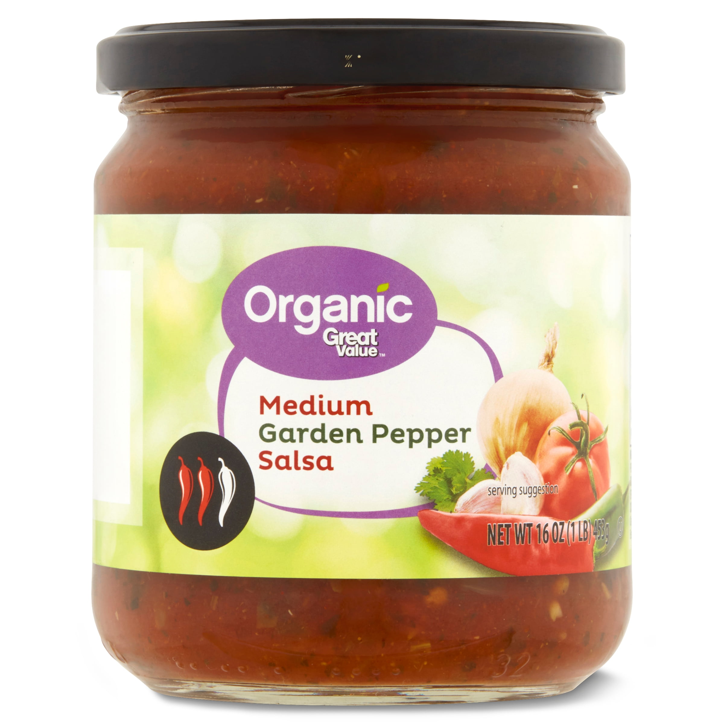 Great Value Organic Medium Garden Pepper Salsa, 16 oz.