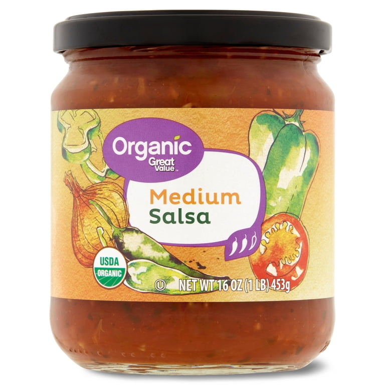 Great Value Medium Salsa 16 oz with Vegetables, Jalapenos, and