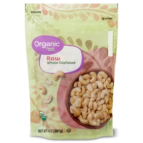 Great Value Organic Raw Whole Cashews, 14 oz