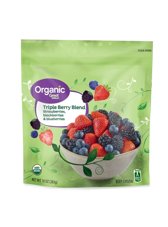 Great Value Organic Triple Berry Blend, 10 oz
