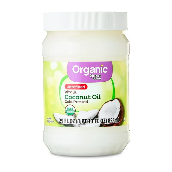 Great Value Organic Unrefined Virgin Coconut Oil, 29 fl oz
