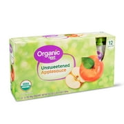 Great Value Organic Unsweetened Applesauce, 3.2 oz, 12 Pouches