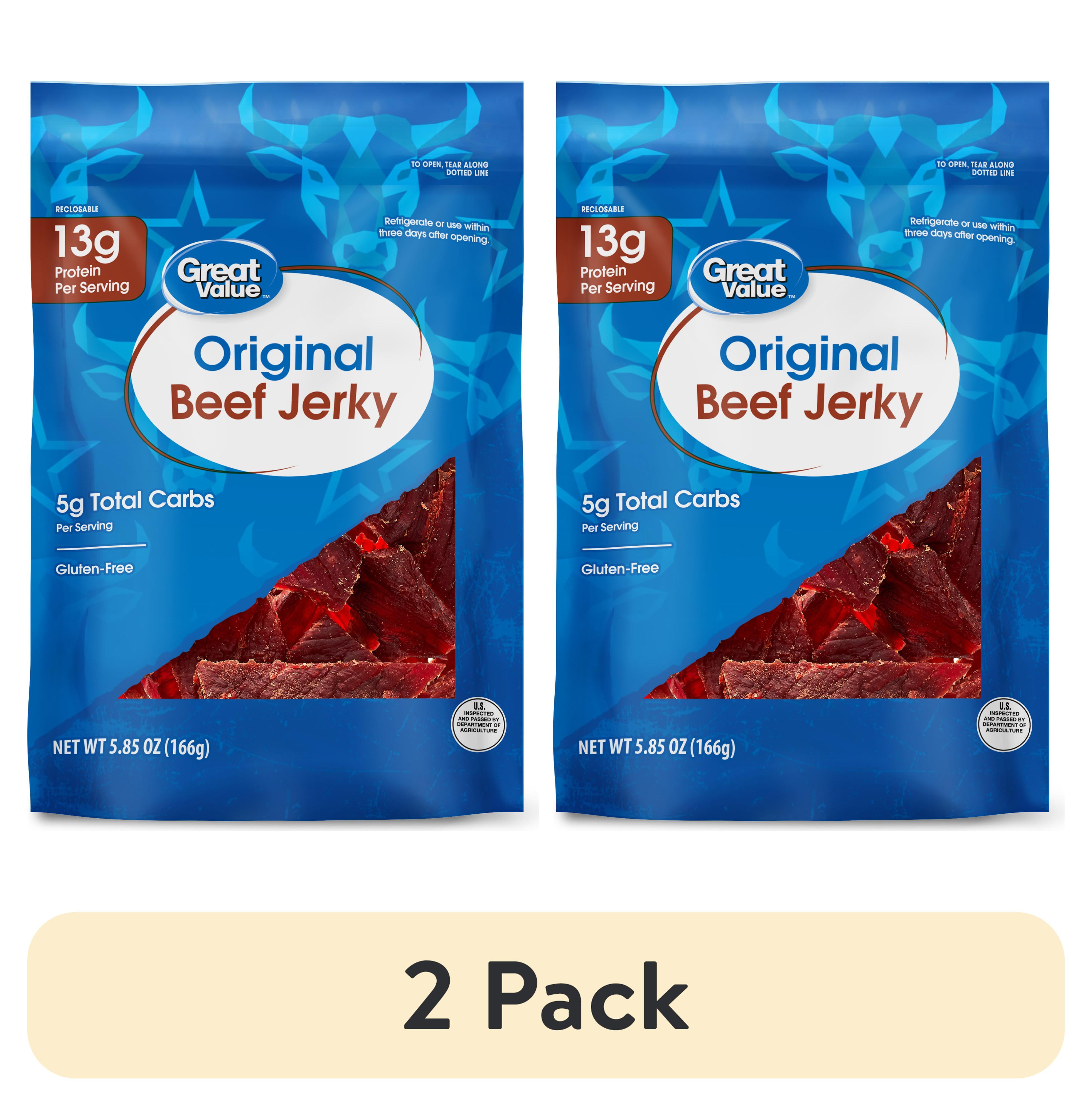 (2 pack) Great Value Original Beef Jerky, 5.85 oz