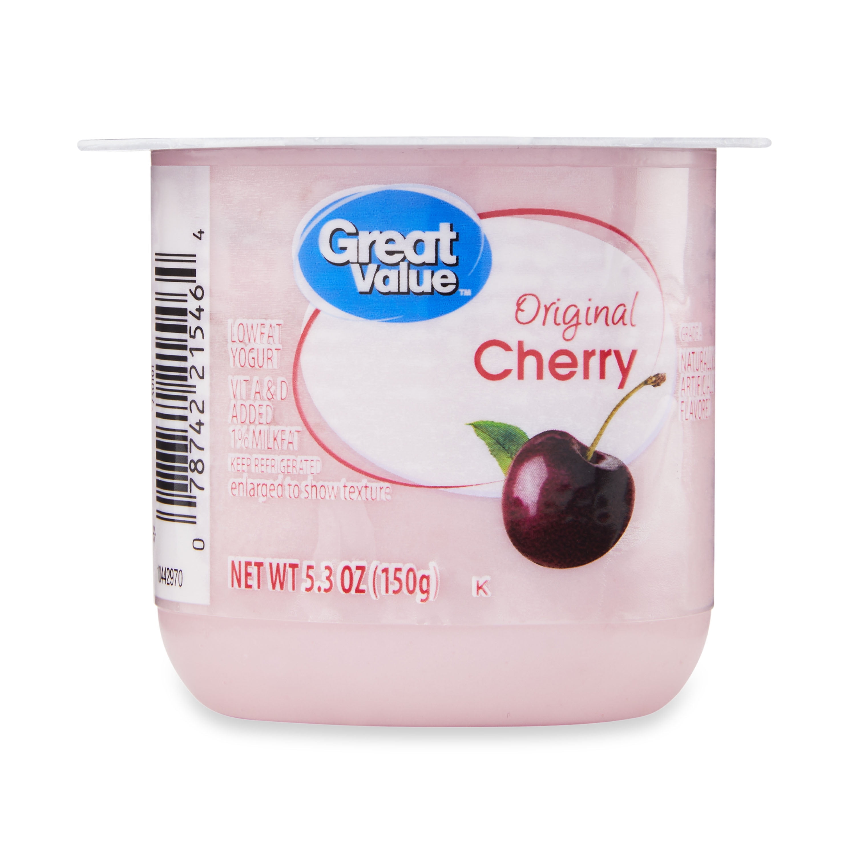 Great Value Original Cherry Lowfat Yogurt, 5.3 oz