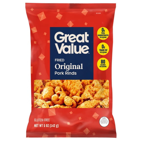 Great Value Original Fried Pork Rinds, 5 oz Bag