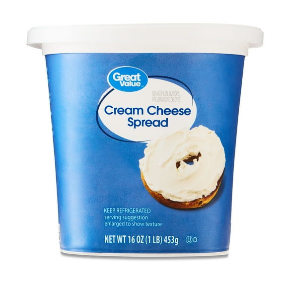 Great Value Original Cream Cheese Spread, 16 oz Tub