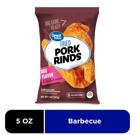 Great Value BBQ Flavored Chicharrones Fried Pork Rinds, 5 oz