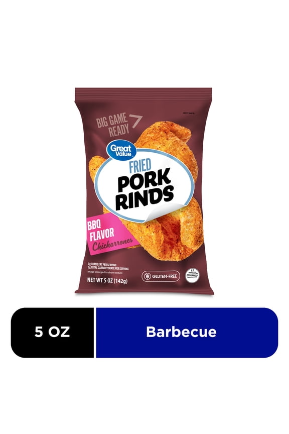 BBQ Flavored Chicharrónes Fried Pork Rinds, 5 oz