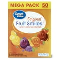 thumbnail image 1 of Great Value Original Fruit Smiles, 0.9 oz, 50 Count, 1 of 7