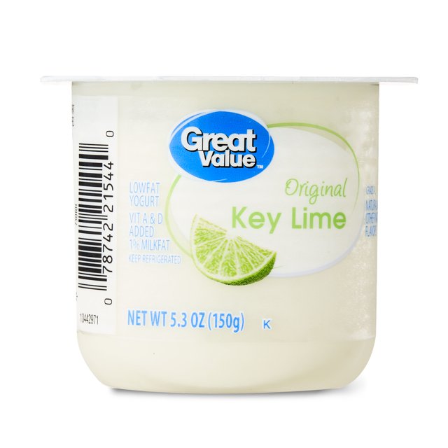 Great Value Original Key Lime Lowfat Yogurt, 5.3 oz