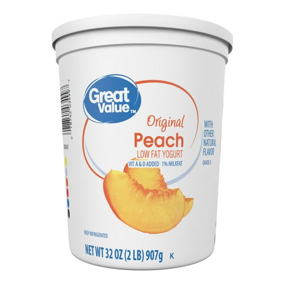 Great Value Original Peach Low-fat Yogurt, 32 oz