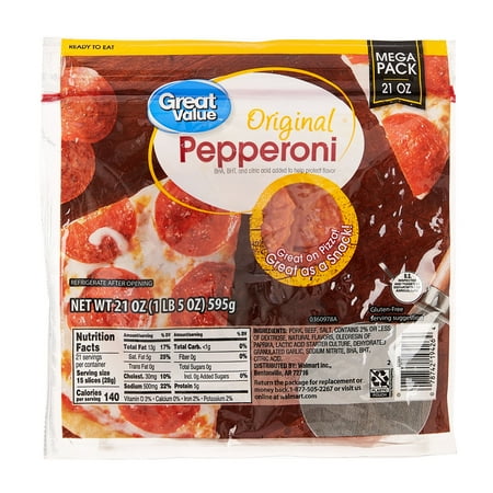 Great Value Original Pepperoni Mega Pack, 21 Oz.