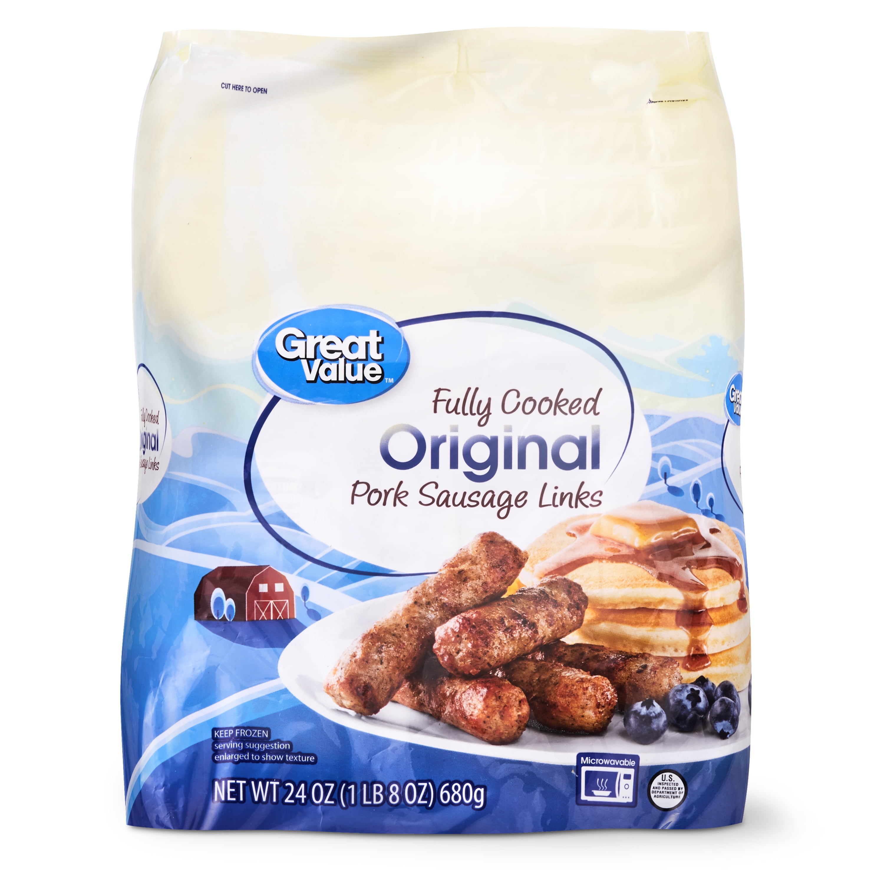 Great Value Original Pork Sausage Links, 24 oz, 15 Ct (Frozen)