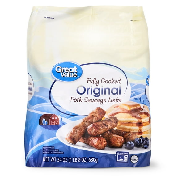 Great Value Original Pork Sausage Links, 24 oz, 15 Count