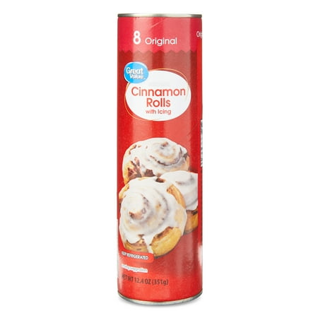 Great Value Cinnamon Roll Dough with Icing, 12.4 oz, 8 Count