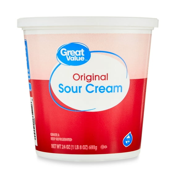 Great Value Original Sour Cream, 24 oz Tub