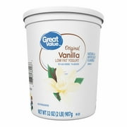 Great Value Original Vanilla Lowfat Yogurt, 32 oz