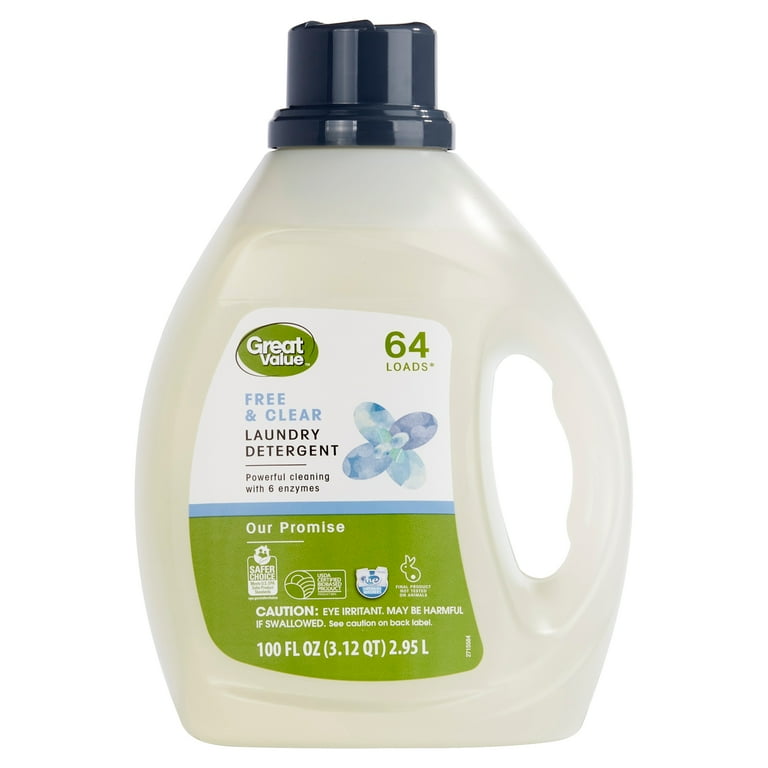 Great Value Our Promise Free and Clear 64 Loads HE Liquid