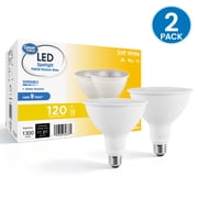 Great Value PAR38 LED Flood Light Bulb, 15-Watt 120W Equivalent, Soft White, Dimmable, E26 2Pack