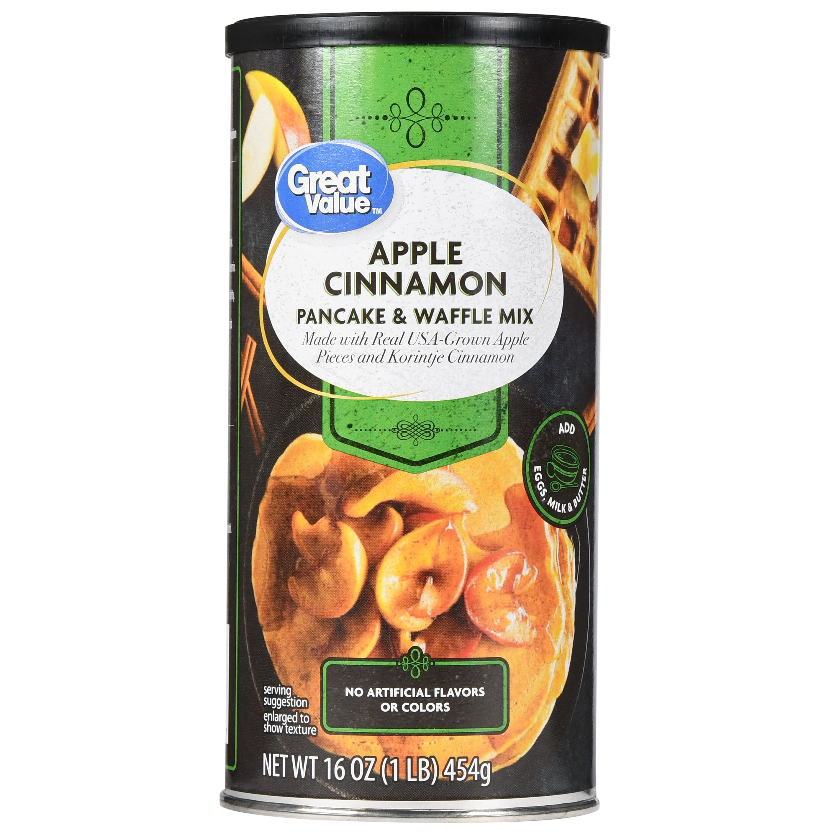 Great Value Pancake & Waffle Mix, Apple Cinnamon, 16 oz