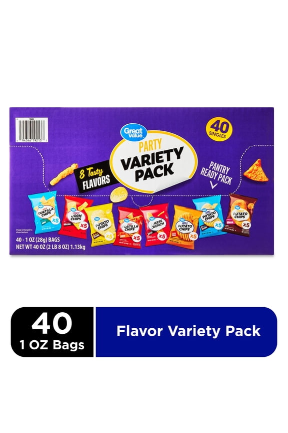Party Snack Chips Variety pack, 1 oz, 40 Count